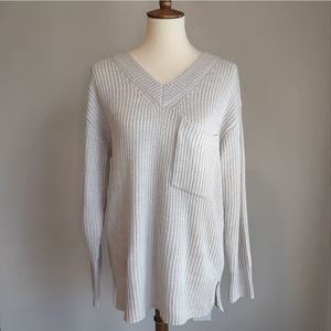 Sanctuary knit v-neck sweater with breast pocket large